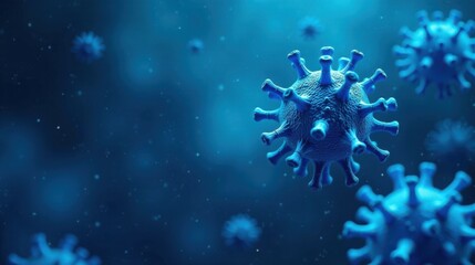 Microscopic View of a Virus Particle Cluster in a Deep Blue Environment