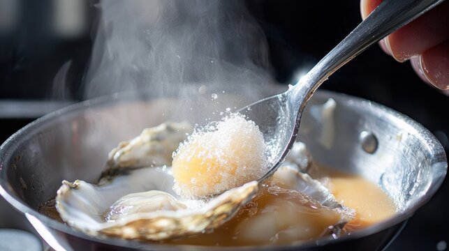 Cooking Fresh Oysters with Salt and Steam in a Culinary Kitchen Environment