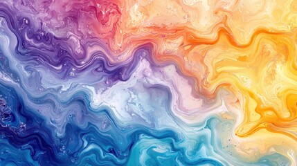 Abstract Fluid Acrylic Pour Painting Swirls