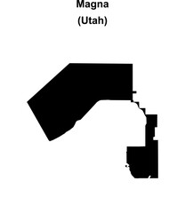 Magna (Utah) blank outline map