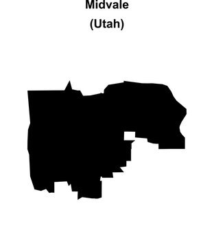Midvale (Utah) blank outline map