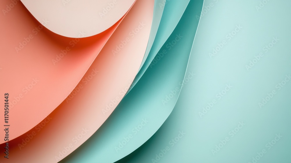Aufkleber Soft gradient layers blend seamlessly in a modern abstract composition creating a calming visual experience