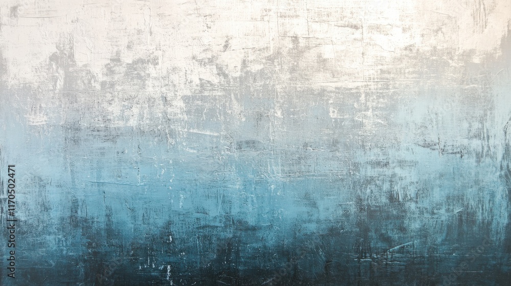 Aufkleber Textured metal surface with a gradient of blue and silver tones, creating a visually striking abstract pattern
