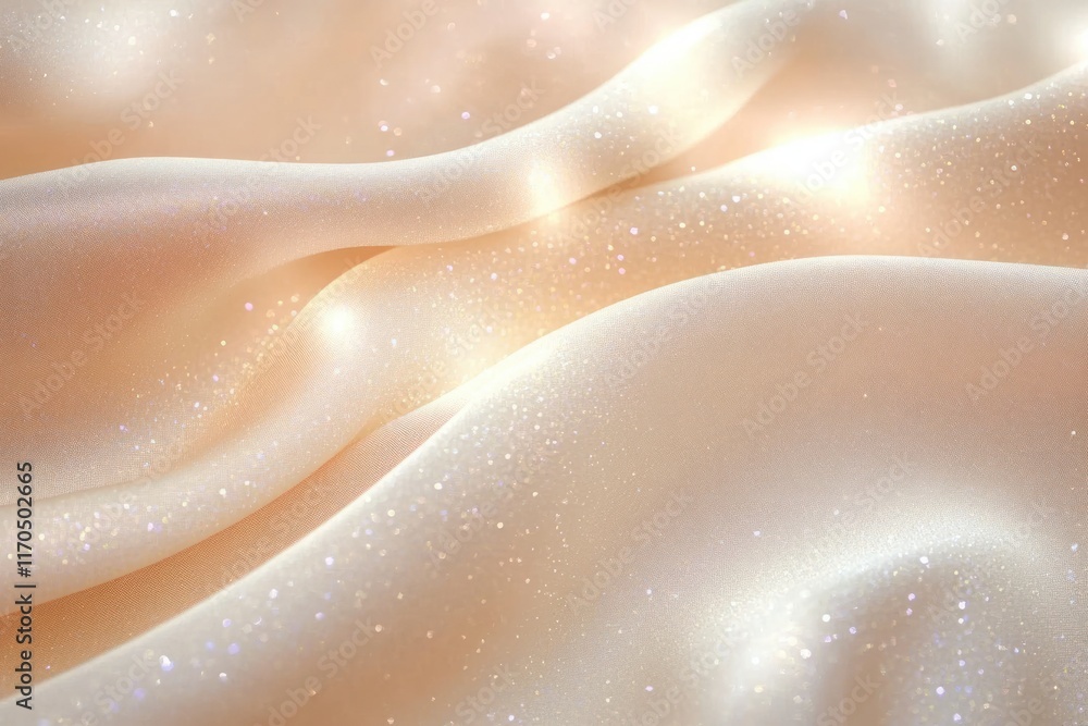 Poster Elegant Sparkling Gold Wave Background with Light Reflections and Smooth Textures