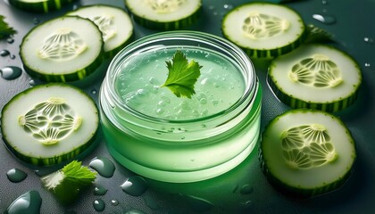 Refreshing cucumber gel moisturizer with a hint of parsley