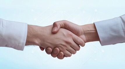 Business Meeting Focusing on Goals with a Handshake Symbolizing Agreement and Collaboration for Success