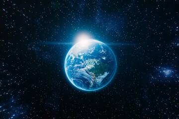 An astronaut floating in the vastness of space, with Earth glowing in the background. Generative AI