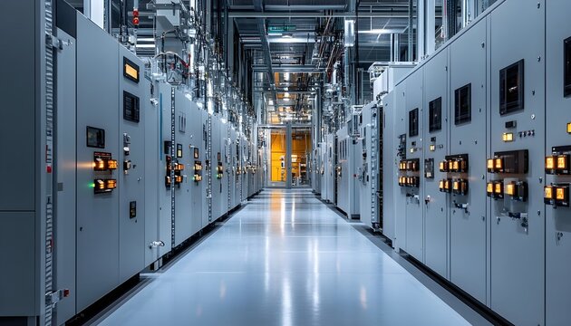 Modern Industrial Factory Power Plant Interior