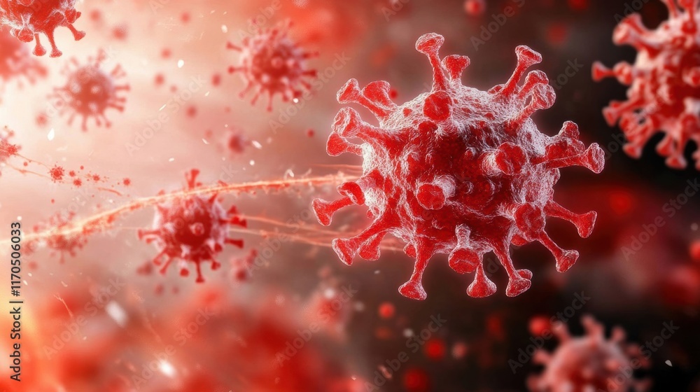 Aufkleber microscopic view of a virus cell, highlighting its structure and characteristics. perfect for health