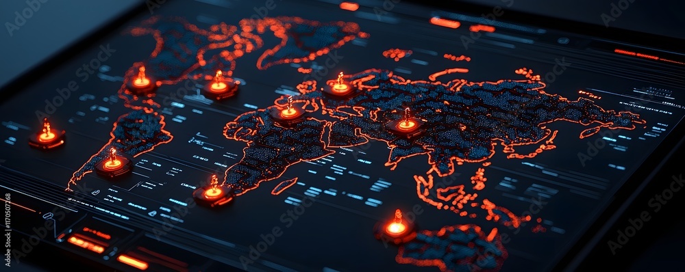 Poster futuristic cybersecurity control room with glowing data nodes incident response visualization and ad