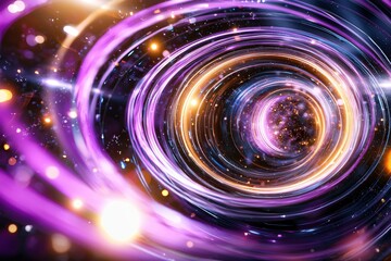 Obraz premium Abstract Design of Spiraling Colors and Twinkling Stars in a Cosmic Space Background