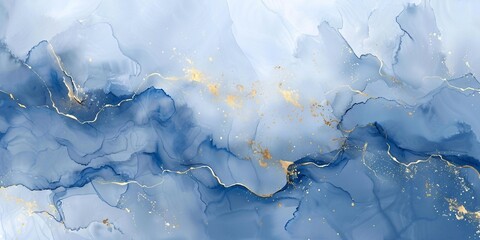 Obraz premium Natural blue with gold accent texture of marble, glossy slab marble texture background of stone