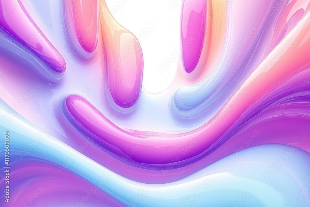 Poster smooth flowing colorful background frame with pastel abstract shapes
