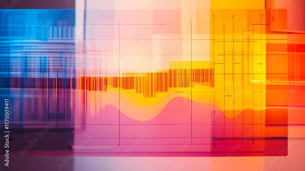 Aufkleber abstract colorful background texture with data visualization