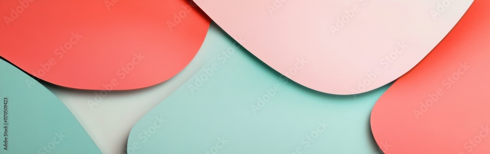 Aufkleber modern abstract composition with soft curves in pastel colors creating a harmonious visual arrangeme