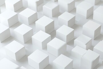 Fototapeta premium Minimalistic white background with square empty boxes