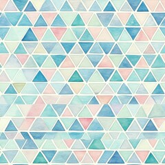 Calming watercolor doodle of pastel triangle patterns creating a soothing atmosphere