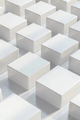 Minimalistic white background with square empty boxes