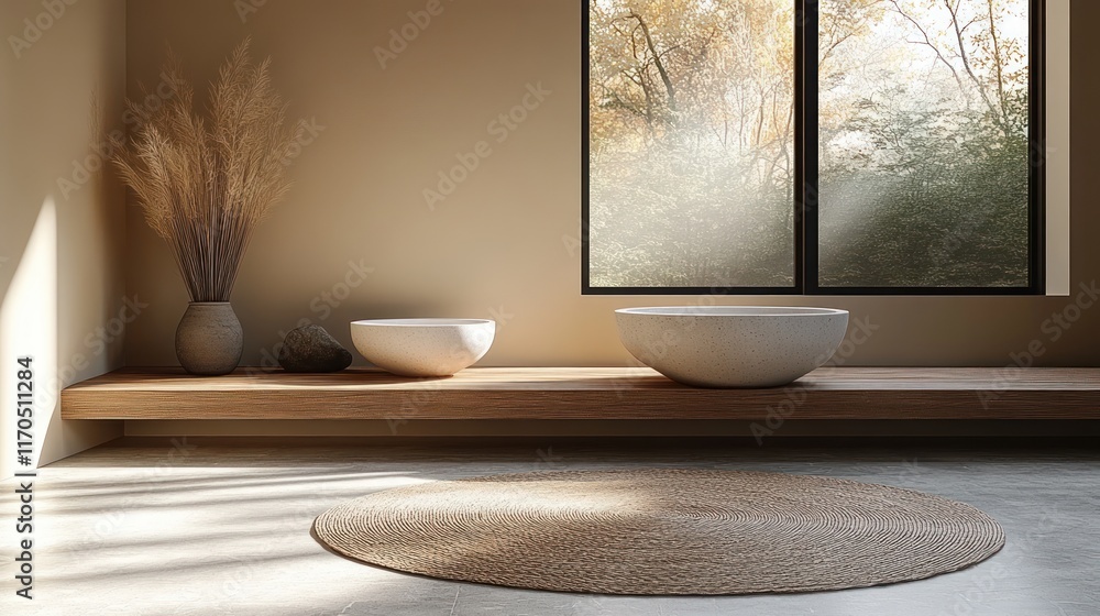 Aufkleber Minimalist Icon on Gray Background with Rounded White Square, 3D Rendering and Soft Natural Lighting