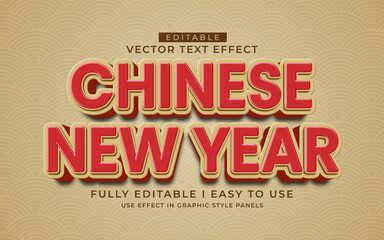 3d editable chinese new year text effect typography style template