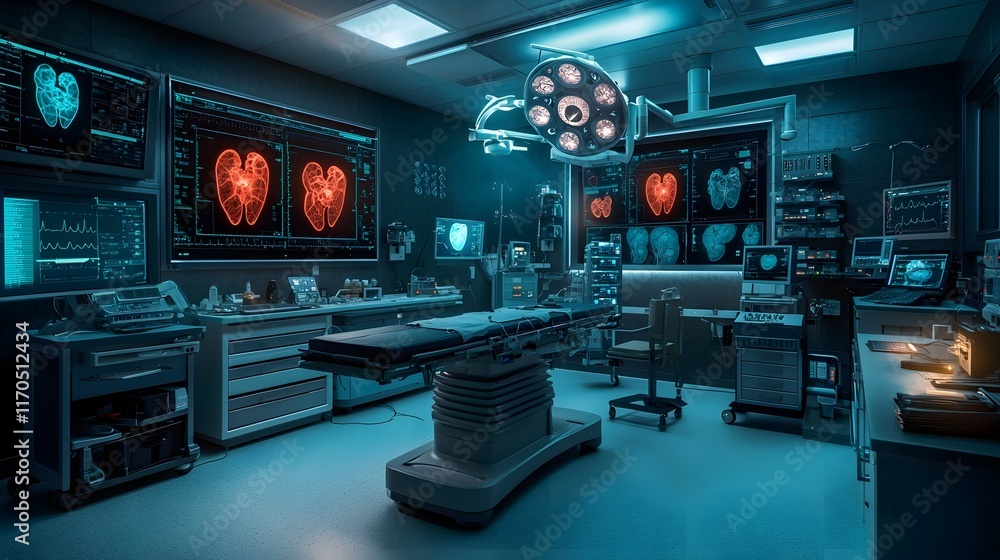 Aufkleber innovative cardiac surgery suite harnessing the power of quantum computing and advanced holographic 