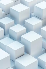 Minimalistic white background with square empty boxes