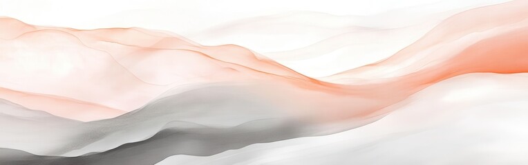 Obraz premium Soft peach and gray edges create a calming abstract landscape blending time and space in an ethereal composition