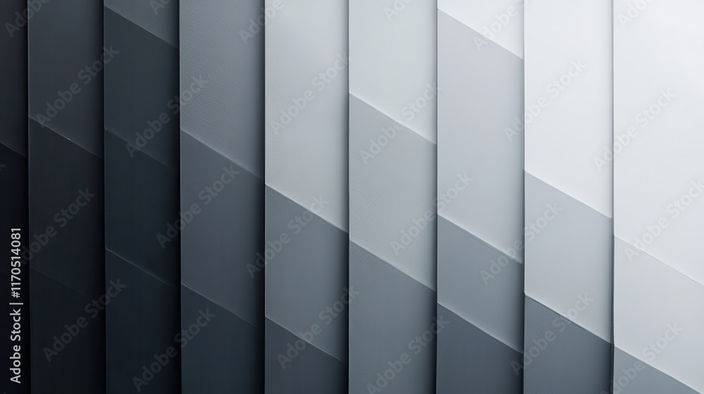 Aufkleber Monochromatic gradient design in muted gray tones showcasing a smooth transition and symmetry in layers