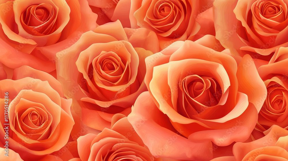 Poster seamless pattern with rose flowers for background design. jpeg version also available in gallery