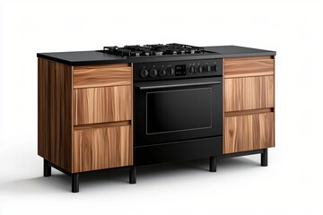Modern Kitchen Design with Wooden Cabinets and Gas Range for Culinary Enthusiasts
