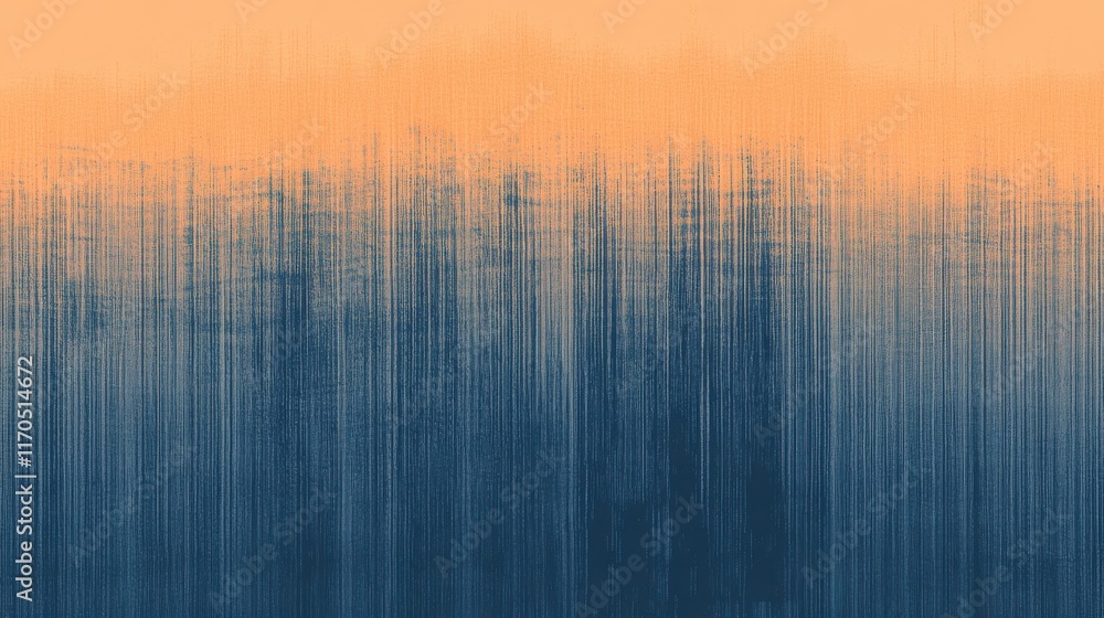 Leinwandbilder Gradient of minimal pencil strokes showing a frayed texture in calming hues of blue and orange during dusk