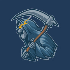 Naklejka premium Attacking Skull Killer Mascot Vector Illustration is perfect for your brand business