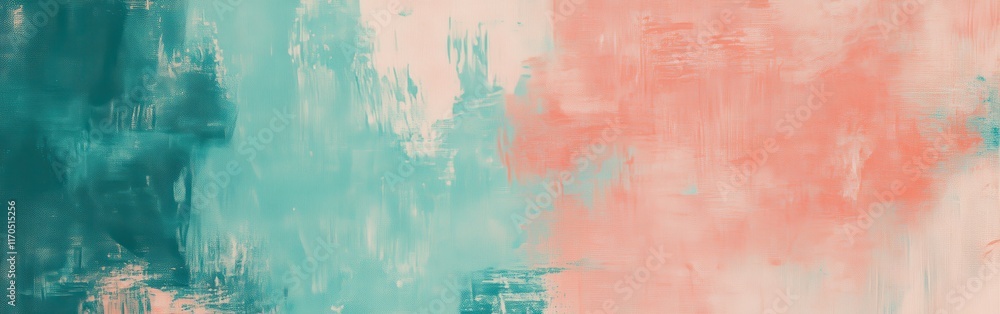 Leinwandbilder colorful abstract background featuring faint pencil strokes and torn teal elements in a gentle artis