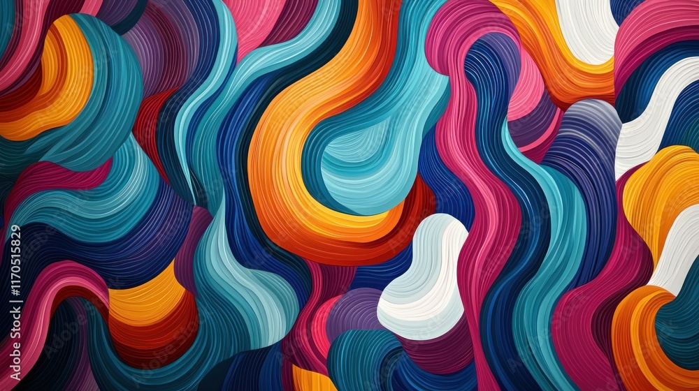 Poster abstract colorful swirling wave pattern design