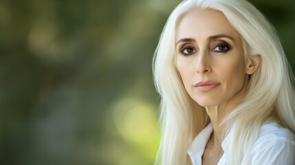 Naklejka premium Mature Woman Portrait - Elegance and Confidence