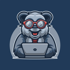 Cute Panda Animal Working Mascot Vector Illustration is perfect for your brand business