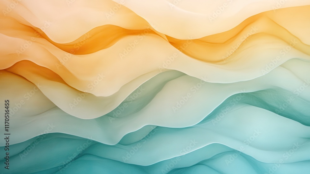 Poster Elegant gradient of abstract pencil strokes creating a soft blend of colors showcasing gentle waves in art