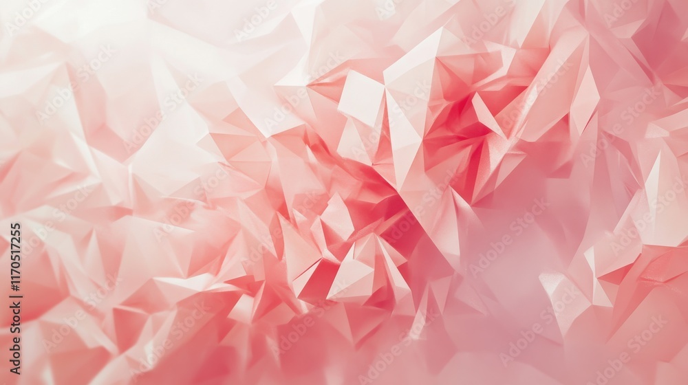 Aufkleber Soft coral abstract low-poly texture creating a serene and modern visual effect for design projects