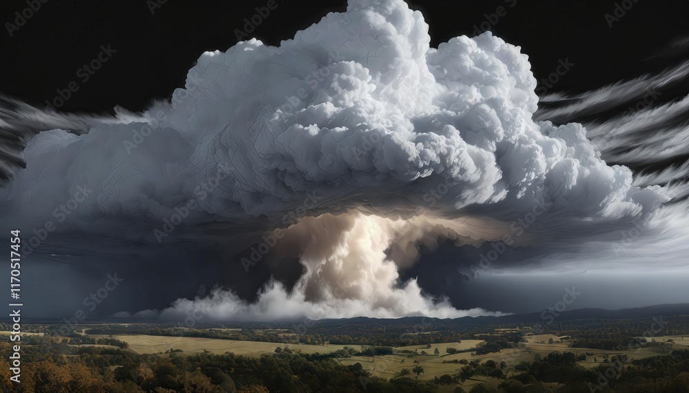 Poster a powerful storm with dark clouds captivating image of ominous weather phenomena and atmospheric tur