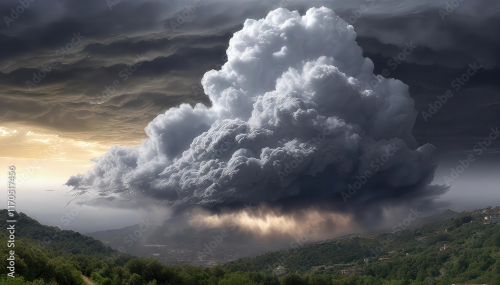 Poster a powerful storm with dark clouds captivating image of natures fury against a transparent background