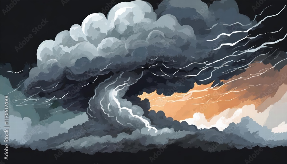 Poster a powerful storm with dark clouds captivating image of natures fury showcasing ominous skies and dra