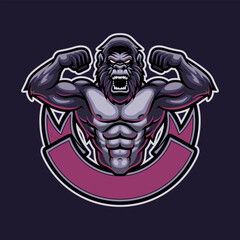 Animal Gorilla Bodybuilding Mascot Vector Illustration Works Perfectly for Your Brand Business