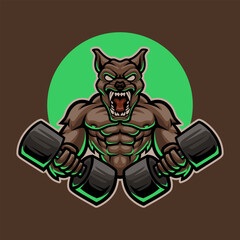 Animal Pit Bull Gym Mascot Vector Illustration Works Perfectly for Your Brand Business