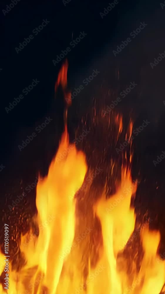 Poster flames dancing in a dark background create a captivating display of light and heat during a nighttim