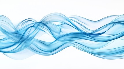 Fototapeta premium Abstract Blue Waves Flowing Seamlessly Across White Background