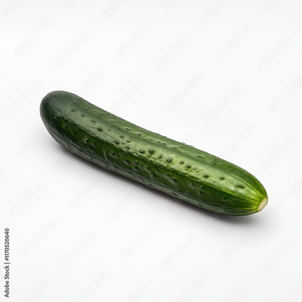 Poster fresh cucumber slice displaying vibrant green color and crisp texture ready for a healthy meal