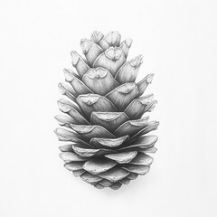 Detailed depiction of a pinecone showcasing unique scales and textures found in nature