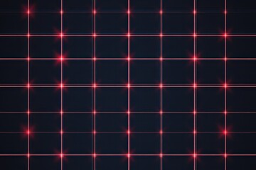 Abstract grid with red glowing nodes.