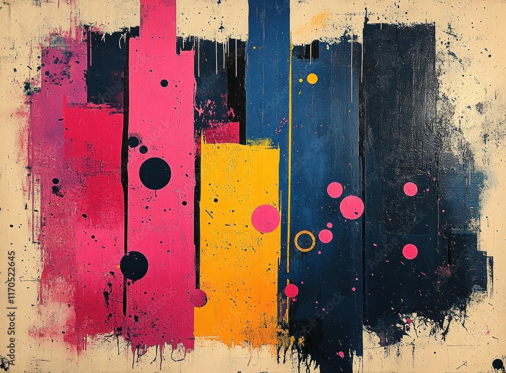 Poster colorful ink splash abstract background with bold paint patterns and textured design