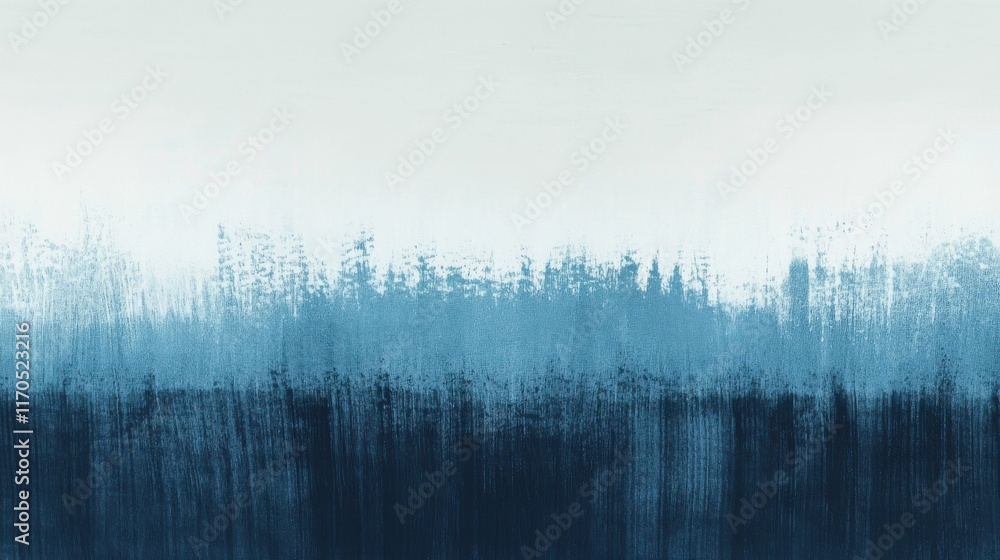 Poster scratched and aged steel texture with a gradual fade from deep blue to light hues in an industrial s